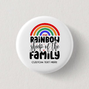 Bóton Redondo 2.54cm OVELHA DE RAINBOW DA FAMÍLIA Gay