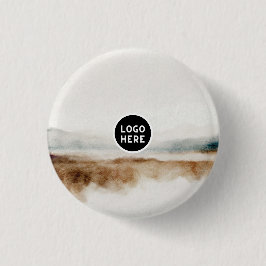 Bóton Redondo 2.54cm Padrão de Abstrato de Aquarela Natural Minimalista