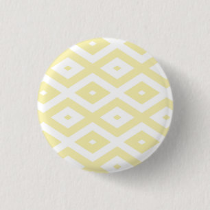 Bóton Redondo 2.54cm Padrão de diamante amarelo pálido e branco
