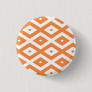Bóton Redondo 2.54cm Padrão de diamante branco e laranja