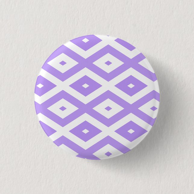 Bóton Redondo 2.54cm Padrão de diamante roxo e branco (Frente)