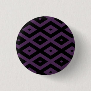Bóton Redondo 2.54cm Padrão de diamante roxo e preto escuro