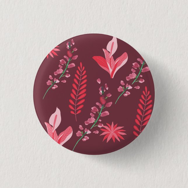 Bóton Redondo 2.54cm Padrão de flores (Frente)