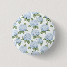 Padrão de Hortênsia Azul Floral Botânico Aquarela