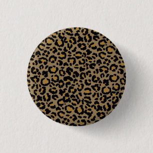 Bóton Redondo 2.54cm Padrão Leopardo em Natural 2
