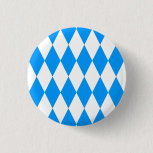 Bóton Redondo 2.54cm Padrão moderno azul branco fresco da Baviera