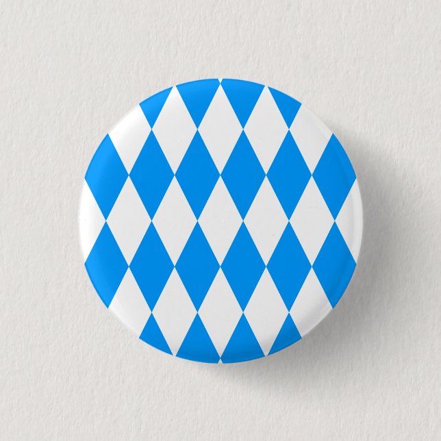 Bóton Redondo 2.54cm Padrão moderno azul branco fresco da Baviera (Frente)