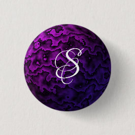 Bóton Redondo 2.54cm Padrão ondulado roxo escuro e preto