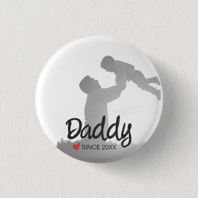 Bóton Redondo 2.54cm Pai, primeiro dia de os pais, primeiro pai feliz (Frente)