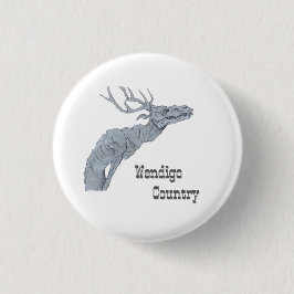 Bóton Redondo 2.54cm País Wendigo Folclore Algonquiano Botão