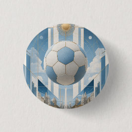 Bóton Redondo 2.54cm Paisagem Urbana do Futebol Geométrico-Argentina