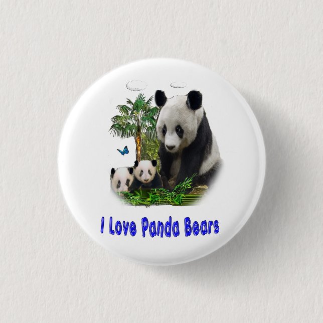 Bóton Redondo 2.54cm Panda Bears (Frente)