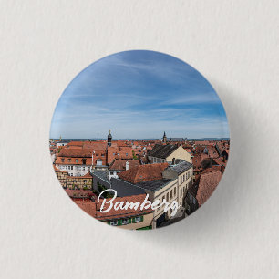 Bóton Redondo 2.54cm Panorama vê a velha cidade de cima em Bamberg