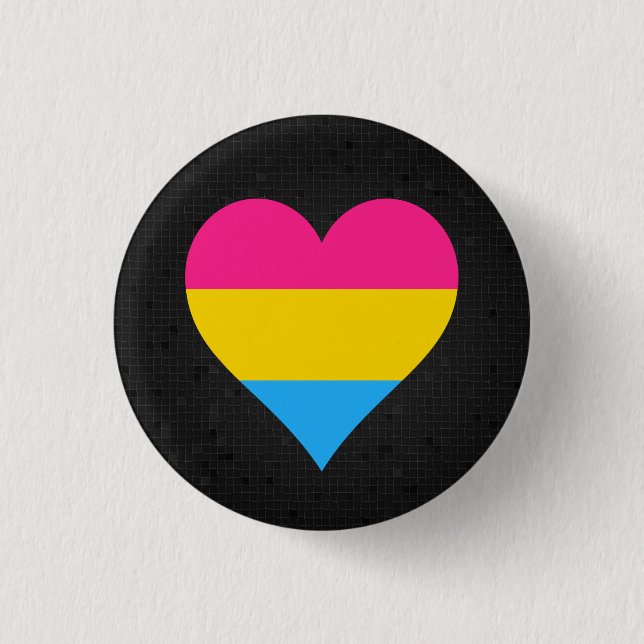 Bóton Redondo 2.54cm Pansexuality flag black button (Frente)