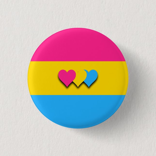 Bóton Redondo 2.54cm Pansexuality flag button (Frente)