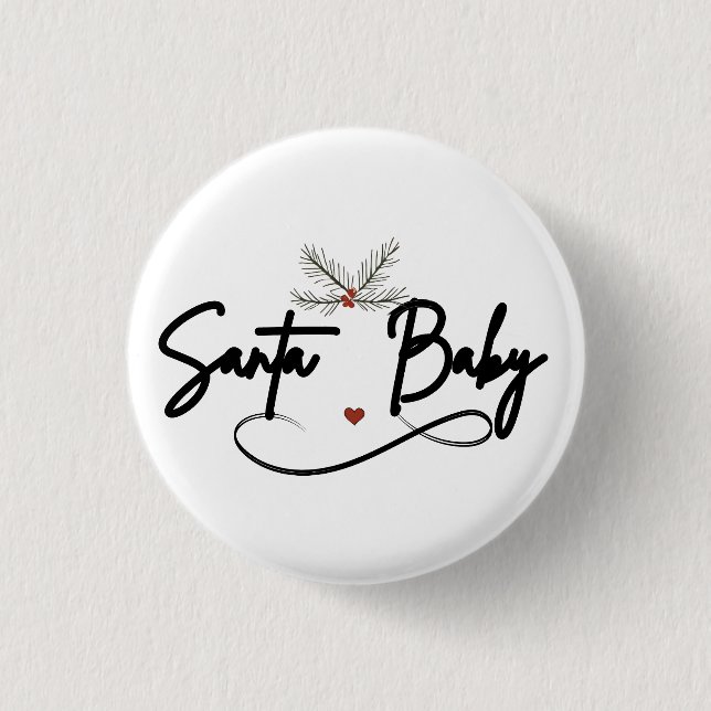 Bóton Redondo 2.54cm Papai noel Baby - Script Flirty Holiday (Frente)