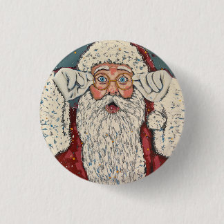 Bóton Redondo 2.54cm Papai Noel Surpreso