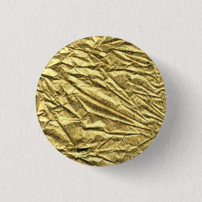 Bóton Redondo 2.54cm Papel alumínio dourado brilhante (Frente)