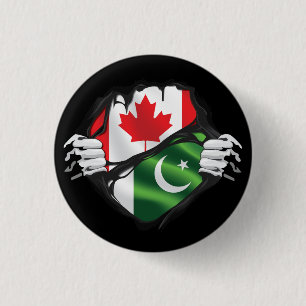 Bóton Redondo 2.54cm Paquistanês - Mãos Canadianas Ripadas Bandeira