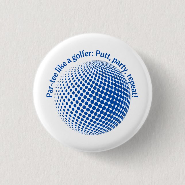 Bóton Redondo 2.54cm Par-tee como um golfista (Frente)