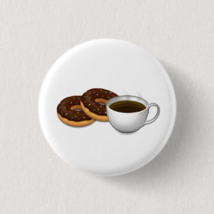 Bóton Redondo 2.54cm Para o amor das rosquinhas e do café!