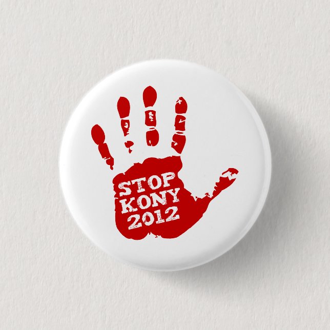 Bóton Redondo 2.54cm Parada 2012 de Kony Handprint Joseph Kony (Frente)