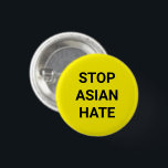 Bóton Redondo 2.54cm Parar o ódio asiático, botão preto amarelo do pino<br><div class="desc">Pare o ódio asiático, botão de pino preto e amarelo. Simples e elegante moderno minimalista. Disponível em muitas cores e opções de estilo. Verifique o resto da coleção para itens de coordenação correspondentes. Parem com a violência contra as pessoas asiáticas, Parem com os crimes de ódio contra o vírus Corona,...</div>