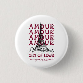 Bóton Redondo 2.54cm Paris Cidade do Amor – Eiffel Tower Lembrança de V