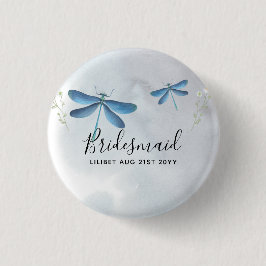 Bóton Redondo 2.54cm Partido Bridal DragonFly BRIDESMAID Personalizado