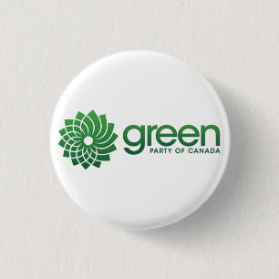 Bóton Redondo 2.54cm Partido Verde do logotipo de Canadá