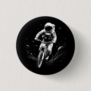 Bóton Redondo 2.54cm Passeio de Bicicleta Astronauta Cósmico Aventura E