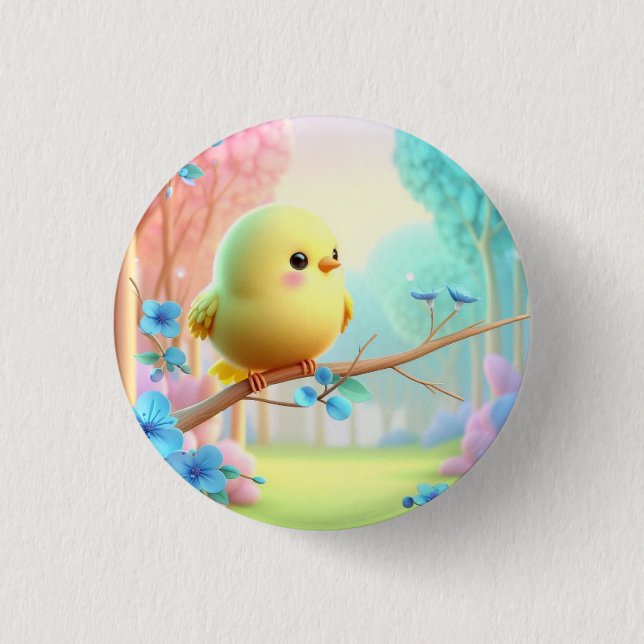 Bóton Redondo 2.54cm Pastel Bloom Keychain — Floral Charm for Bags & Ke (Frente)