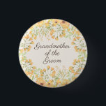Bóton Redondo 2.54cm Pastel Yellow Flowers Avô Groom<br><div class="desc">Botão "Avó do Groom",  flores amarelas pastel bonito.</div>