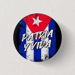 Bóton Redondo 2.54cm Patria Y Vida Viva Cuba Libre Bandeira Cubana