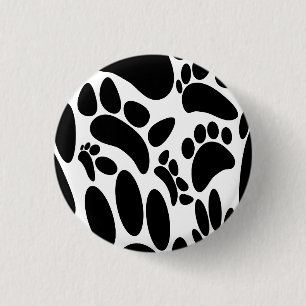 Bóton Redondo 2.54cm Pawprint do abstrato