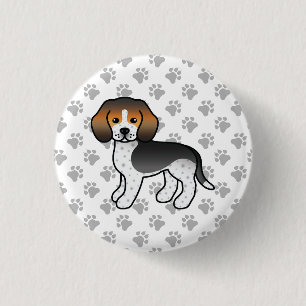 Bóton Redondo 2.54cm Peças De Desenho De Cartões De Cão Azul