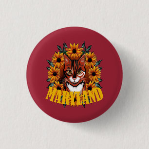 Bóton Redondo 2.54cm Pelo Amor Do Gato Malhado De Maryland