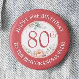 Bóton Redondo 2.54cm Peony Birthday Pin Personalizado