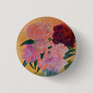 Bóton Redondo 2.54cm Peony buquê - Pintura de Peonies