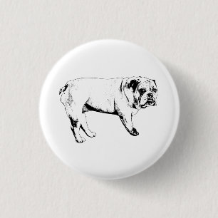 Bóton Redondo 2.54cm Pequena Joy Bulldog Pin