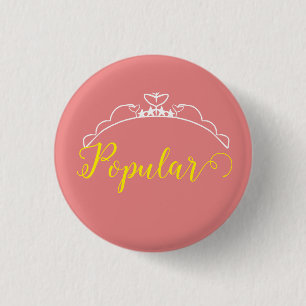 Bóton Redondo 2.54cm Pequena Senhorita Pino Popular Personalizado