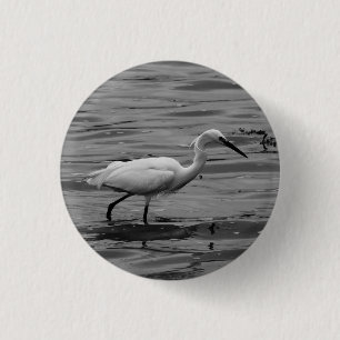 Bóton Redondo 2.54cm Pequeno Crachá Egret