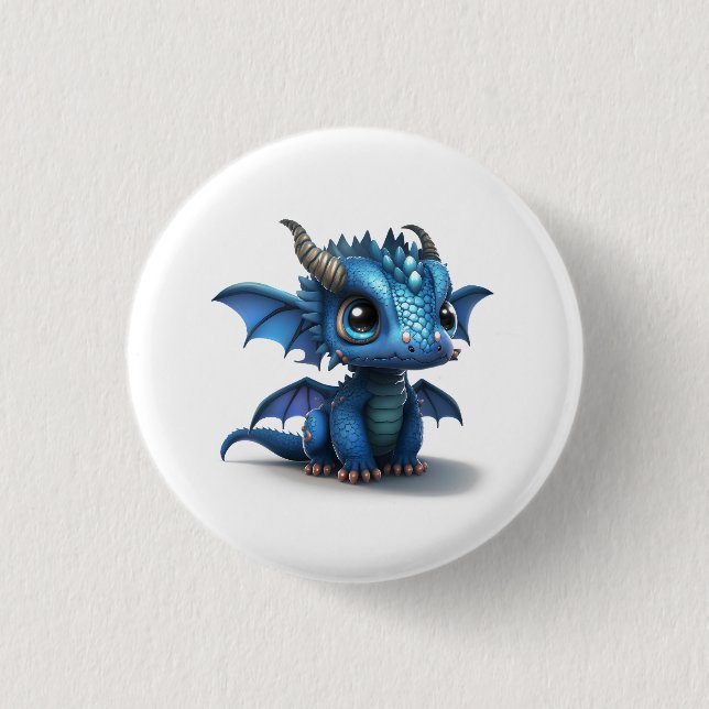 Bóton Redondo 2.54cm Pequeno Dragão (Frente)