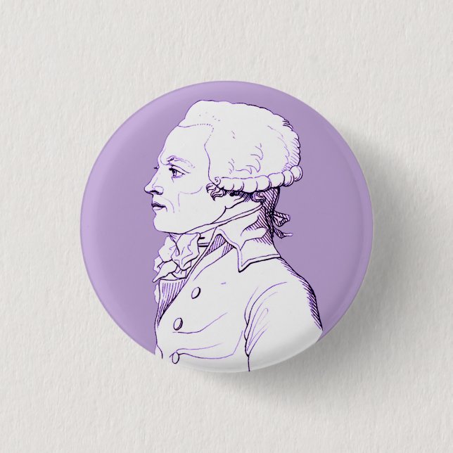 Bóton Redondo 2.54cm Perfil Robespierre na Lavanda (Frente)