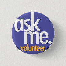 Pergunte-me. Botão de voluntário Violeta
