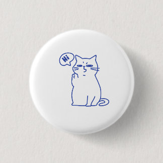 Bóton Redondo 2.54cm Personagem de Desenho de Gato Branco Fofo e Divert