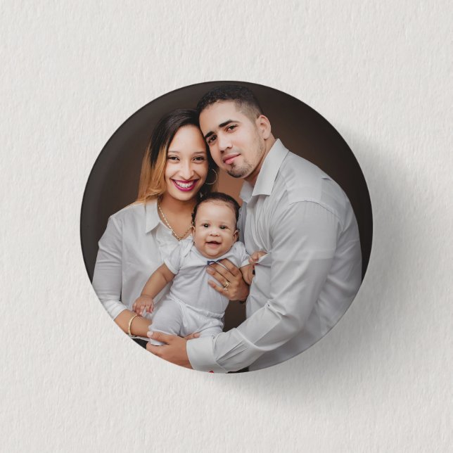Bóton Redondo 2.54cm Personalizada Foto da Família Personalizada (Frente)