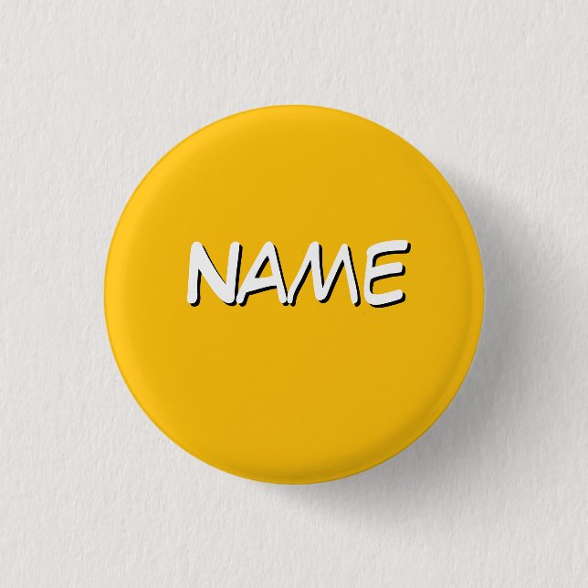 Bóton Redondo 2.54cm Personalizar Com Nome Amarelo (Frente)