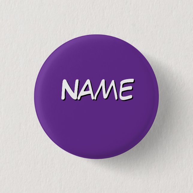Bóton Redondo 2.54cm Personalizar Com Nome Roxo  (Frente)