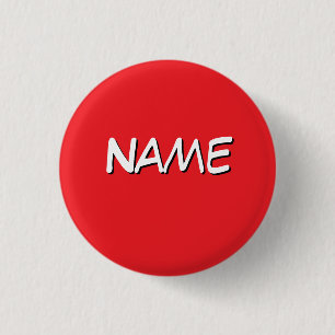 Bóton Redondo 2.54cm Personalizar Com Nome Vermelho